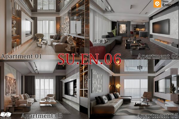 SU.EN.06 – Gồm 4 File Nội thất APARTMENT ( KHÁCH + BẾP ) (Sao chép)