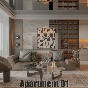 Alternative view of SU.EN.06 – Gồm 4 File Nội thất APARTMENT ( KHÁCH + BẾP)