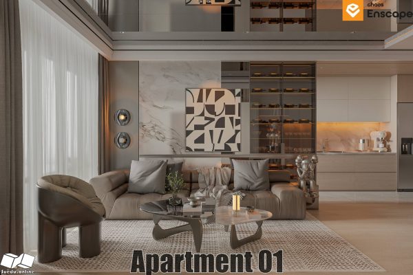 SU.EN.06 – Gồm 4 File Nội thất APARTMENT ( KHÁCH + BẾP ) (Sao chép) - Ảnh 3
