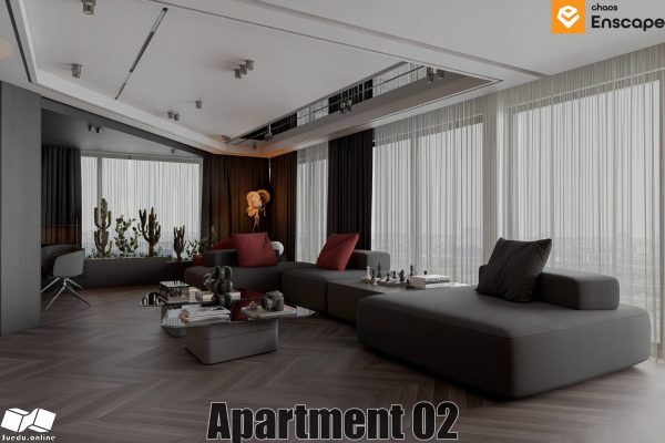 SU.EN.06 – Gồm 4 File Nội thất APARTMENT ( KHÁCH + BẾP ) - Ảnh 6